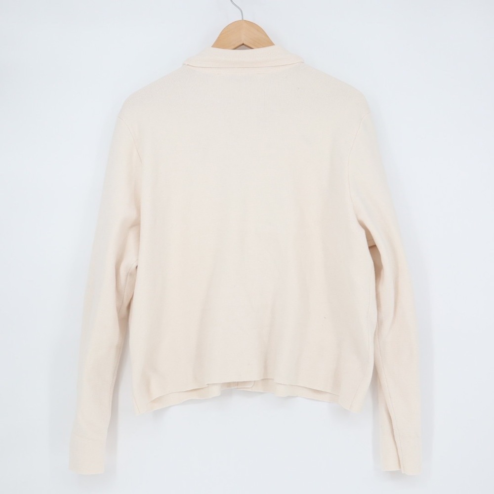 LOFT Cream/Off White Button Front Collared Sweater Knit Jacket Cardigan XL - Picture 5 of 6